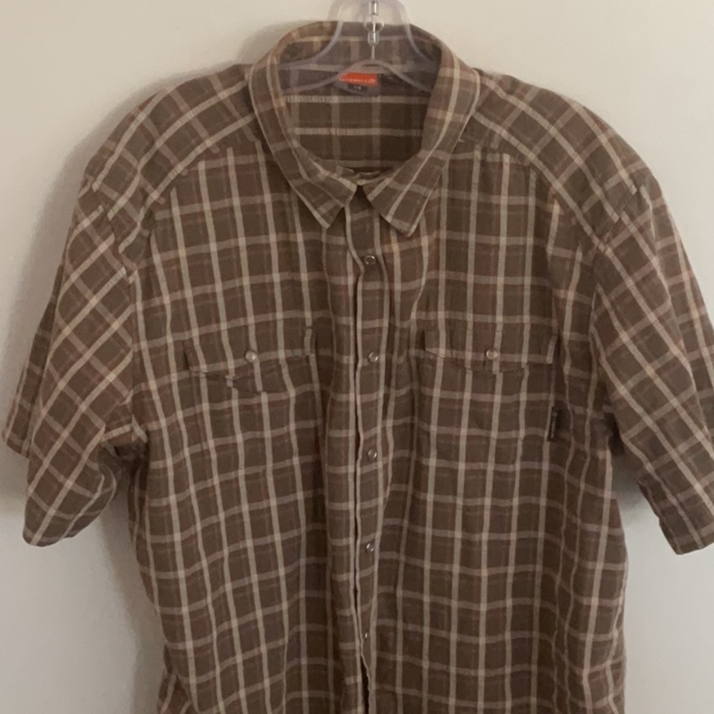 Merrell Brown Plaid Casual Button Down Shirt